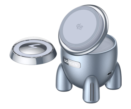 Ładowarka i akumulator UGREEN Ładowarka indukcyjna 2w1 W713 MagFlowQi2 25W szara